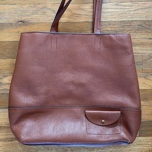 Brown Leather J.Crew Tote Bag